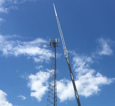 Telecommunications Crane rental equipment 